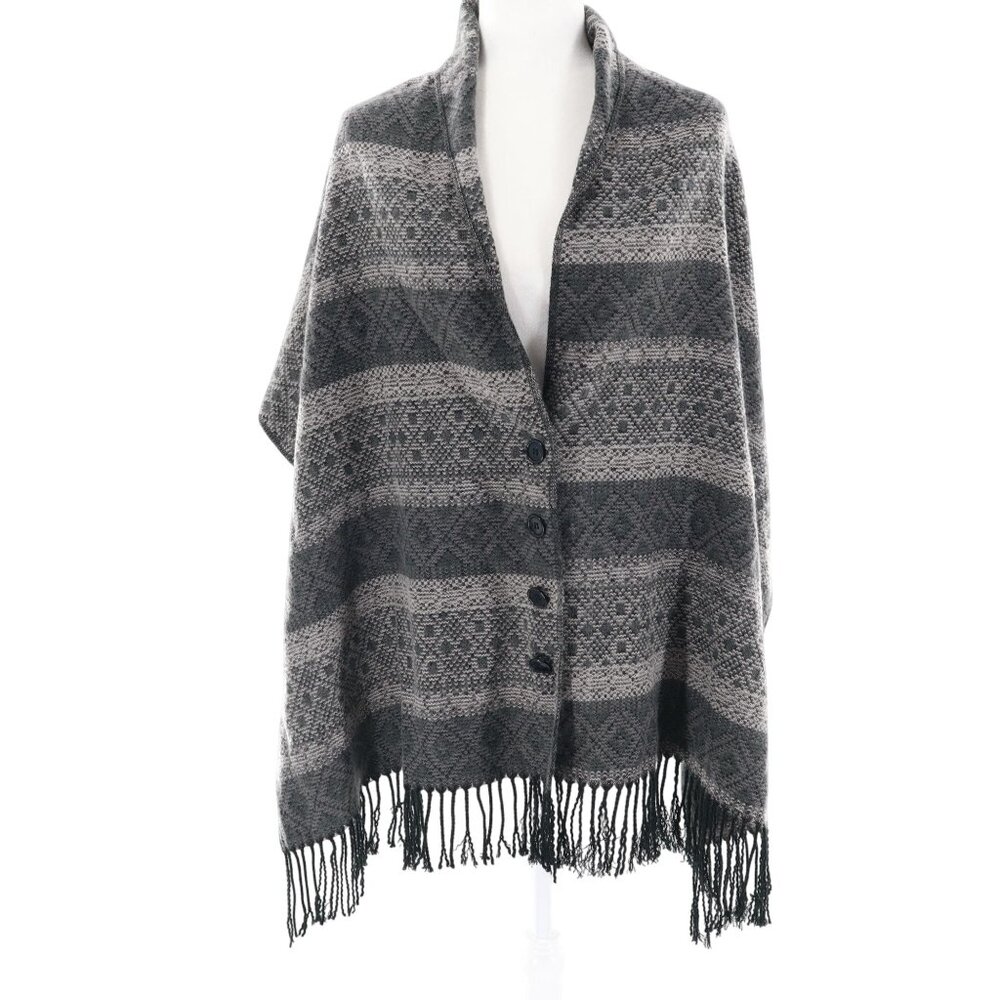 Aldo Button-Up Shawl Wrap Women's O/S Gray Fall Transitional Classic Career Warm